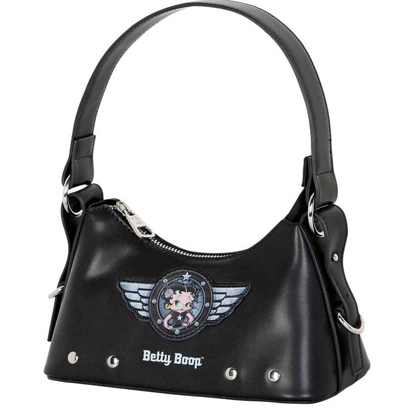 Bolso de hombro negro Motor Love con diseño de Betty Boop - 3