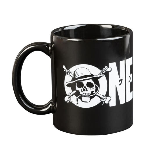 Taza negra de cerámica One Piece con logotipo blanco - 3