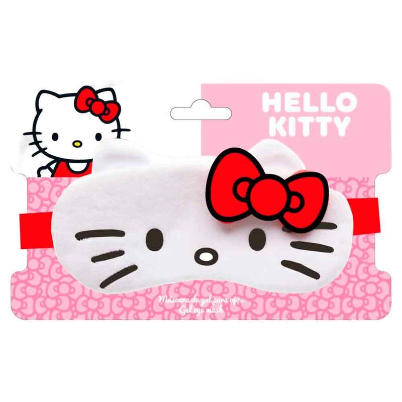 Mascarilla de gel para ojos Hello Kitty con lazo rojo