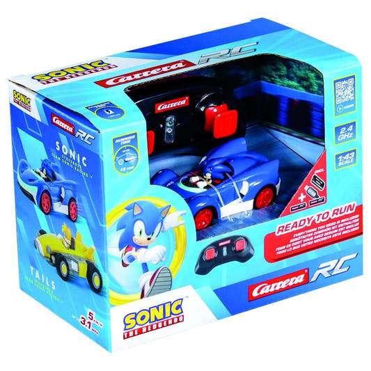 Coche radio control CARRERA RC de Sonic the Hedgehog azul con mando - 11