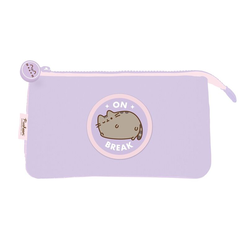 Portatodo triple lila ERIK Moments con diseño de Pusheen