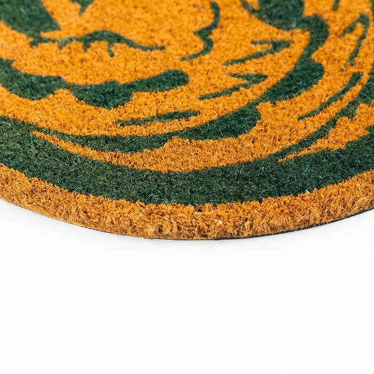 Felpudo redondo de la Casa Targaryen con dragón verde y dorado - 2