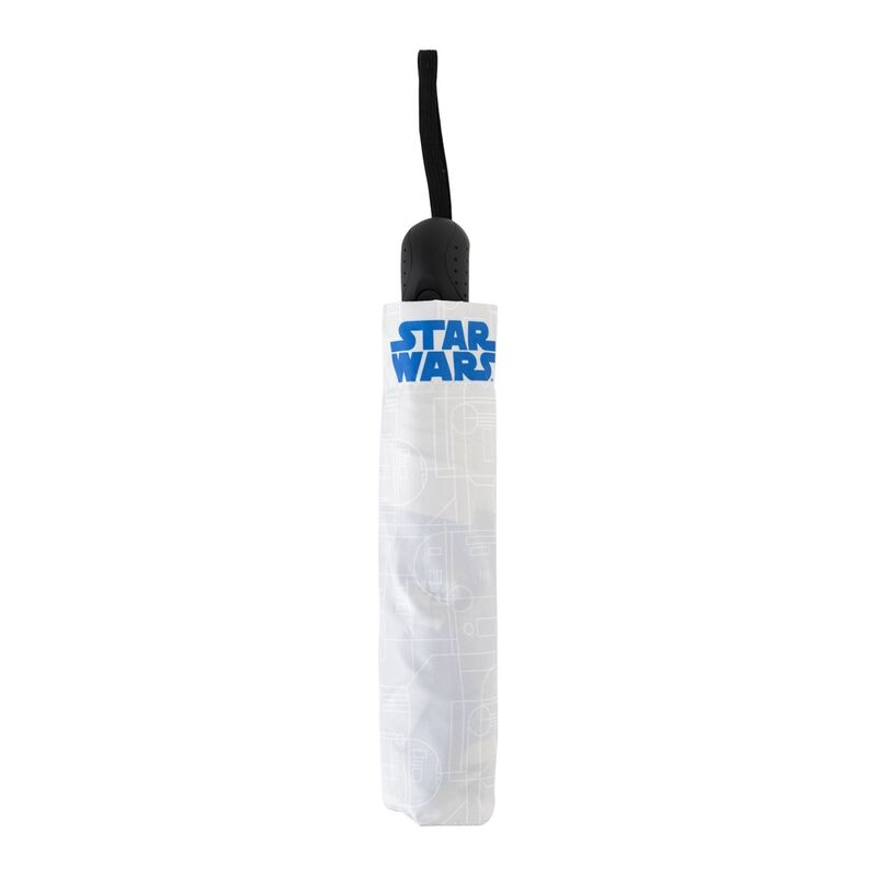 Paraguas plegable automático R2-D2 de Star Wars en azul y blanco - 2