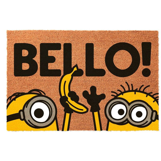 Felpudo de fibra de coco Minions con mensaje «Bello» - 3