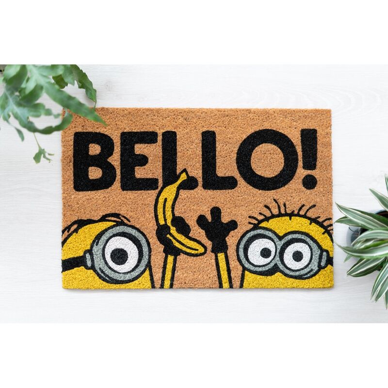 Felpudo de fibra de coco Minions con mensaje «Bello» - 4