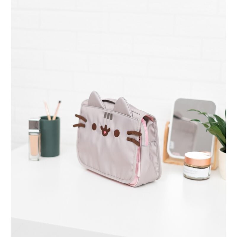 Neceser de viaje Pusheen Foodie gris y rosa abierto - 4