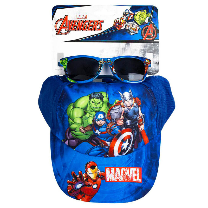 Set azul de gorra y gafas de sol Marvel Los Vengadores