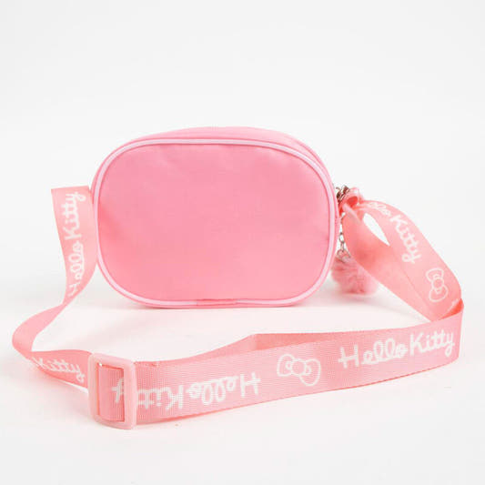Bolso bandolera rosa de Hello Kitty con lazo y pompón - 2
