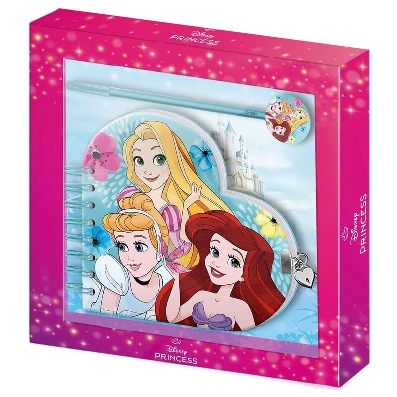 Set de diario y bolígrafo Disney Princess con Rapunzel, Cenicienta y Ariel