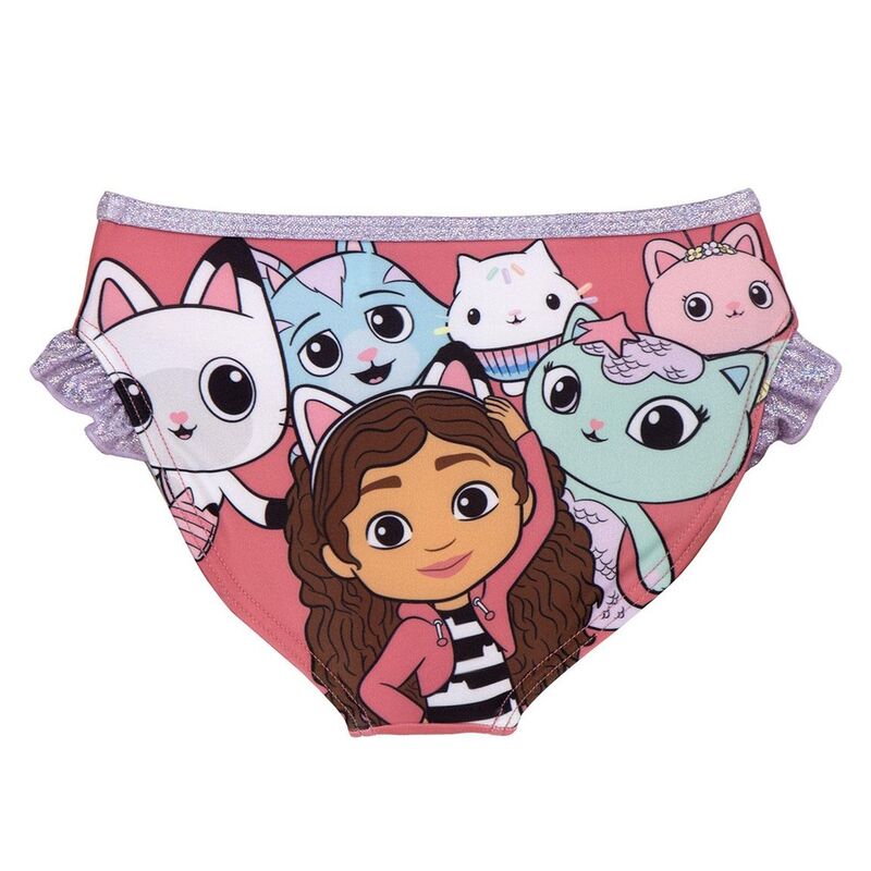 Culetín de baño rosa de La Casa de Muñecas de Gabby con volantes plateados - 2