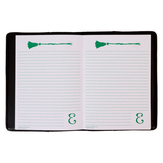 Diario Elphaba Wicked Loungefly negro con rayas turquesa y botones dorados - 2