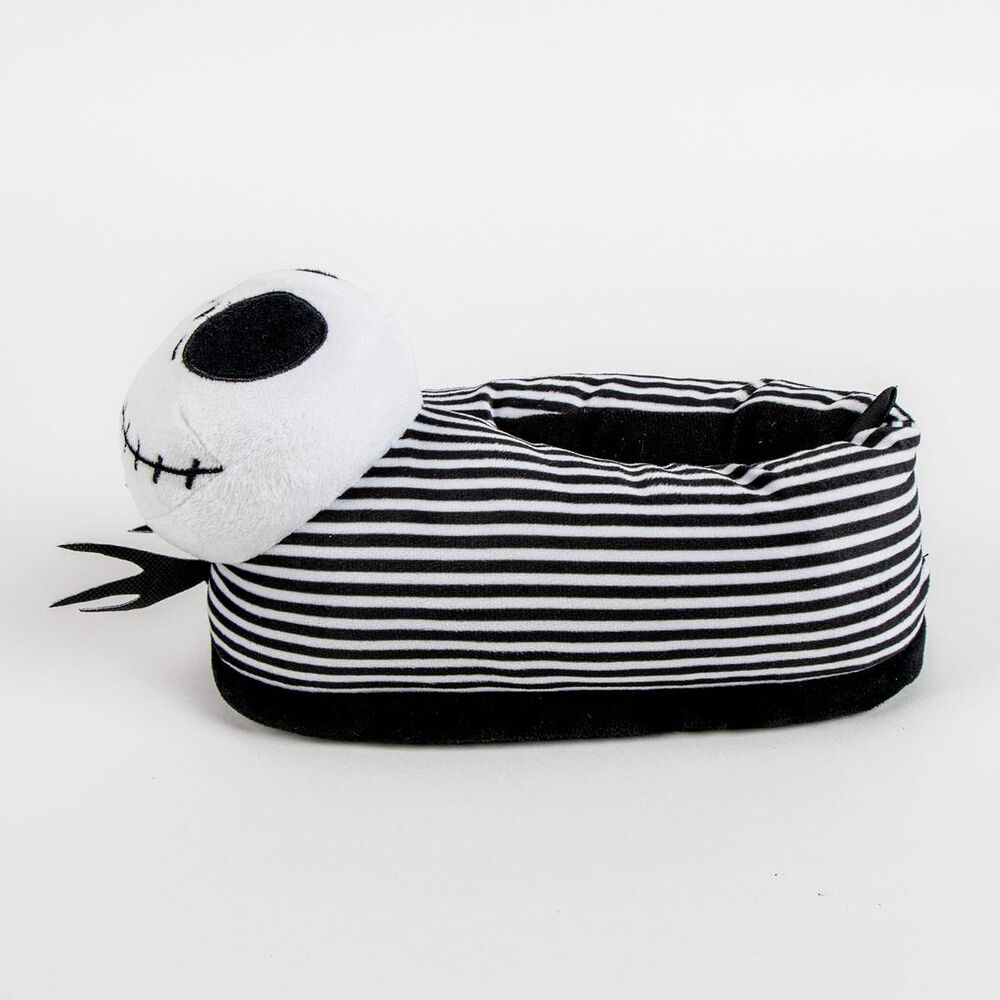 Pantuflas 3D de Jack Skellington con rayas blancas y negras - 3