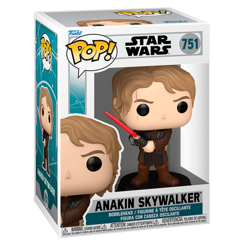 Figura Funko POP! de Anakin Skywalker con sable de luz rojo sobre base de Star Wars - 2