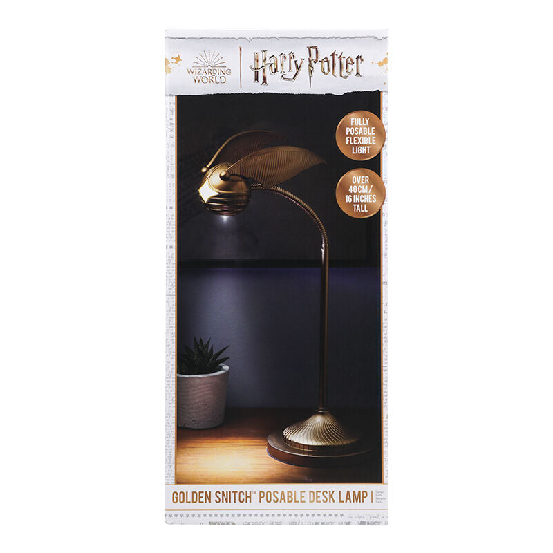 Lámpara dorada con forma de Snitch de Harry Potter sobre base - 3