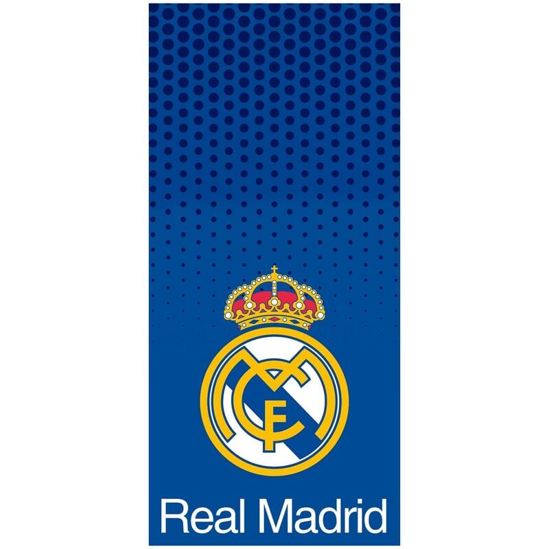 Toalla azul de algodón del Real Madrid con escudo