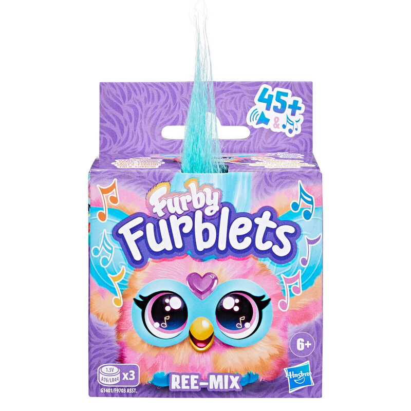 Mini Furby Ree-Mix Furblet de Hasbro en tonos rosa y turquesa - 4