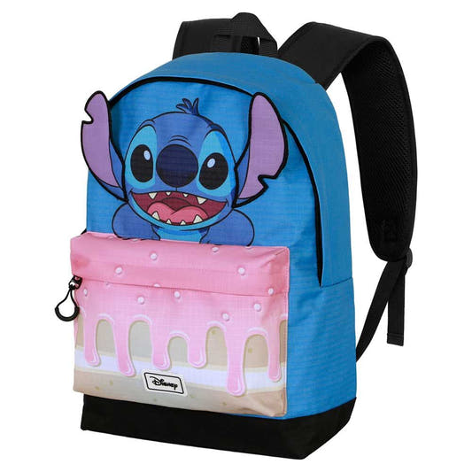 Mochila azul de Stitch Disney con bolsillo frontal rosa - 2