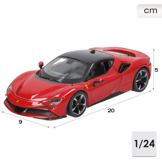 Coche BURAGO Ferrari SF 90 Stradale rojo a escala 1:24 - 4