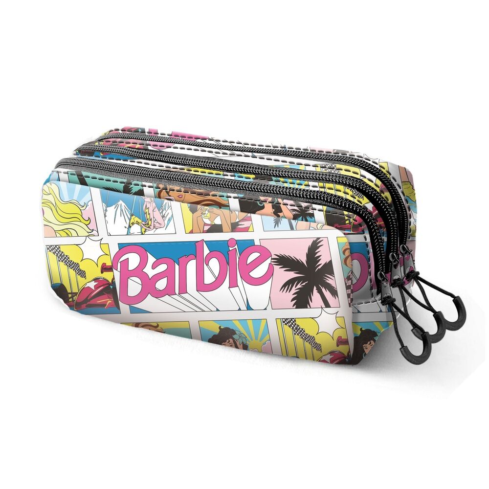 Portatodo triple Barbie Comic con tres compartimentos