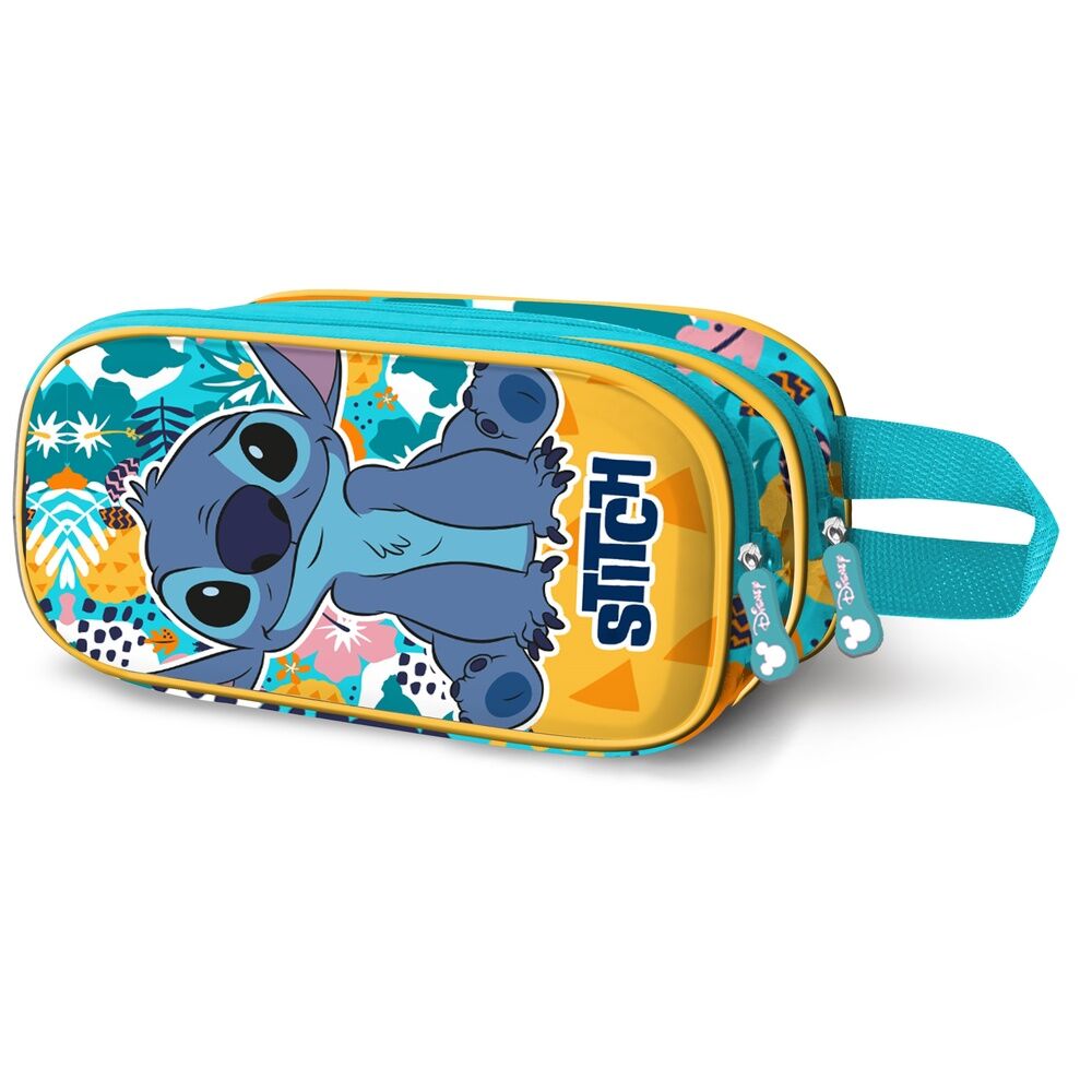 Portatodo doble 3D de Stitch Disney en turquesa y amarillo