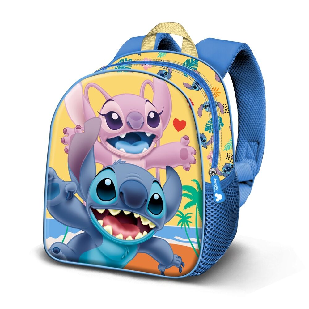 Mochila escolar Disney Stitch Ocean azul y amarilla