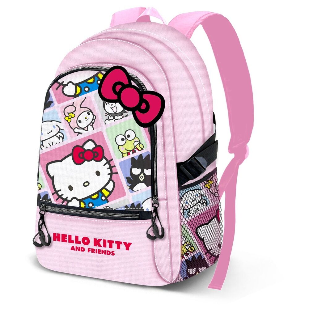 Mochila rosa Panels de Hello Kitty con estampado de personajes