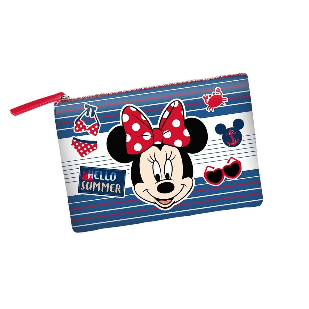 Neceser azul Summer de Minnie Disney con lazo de lunares