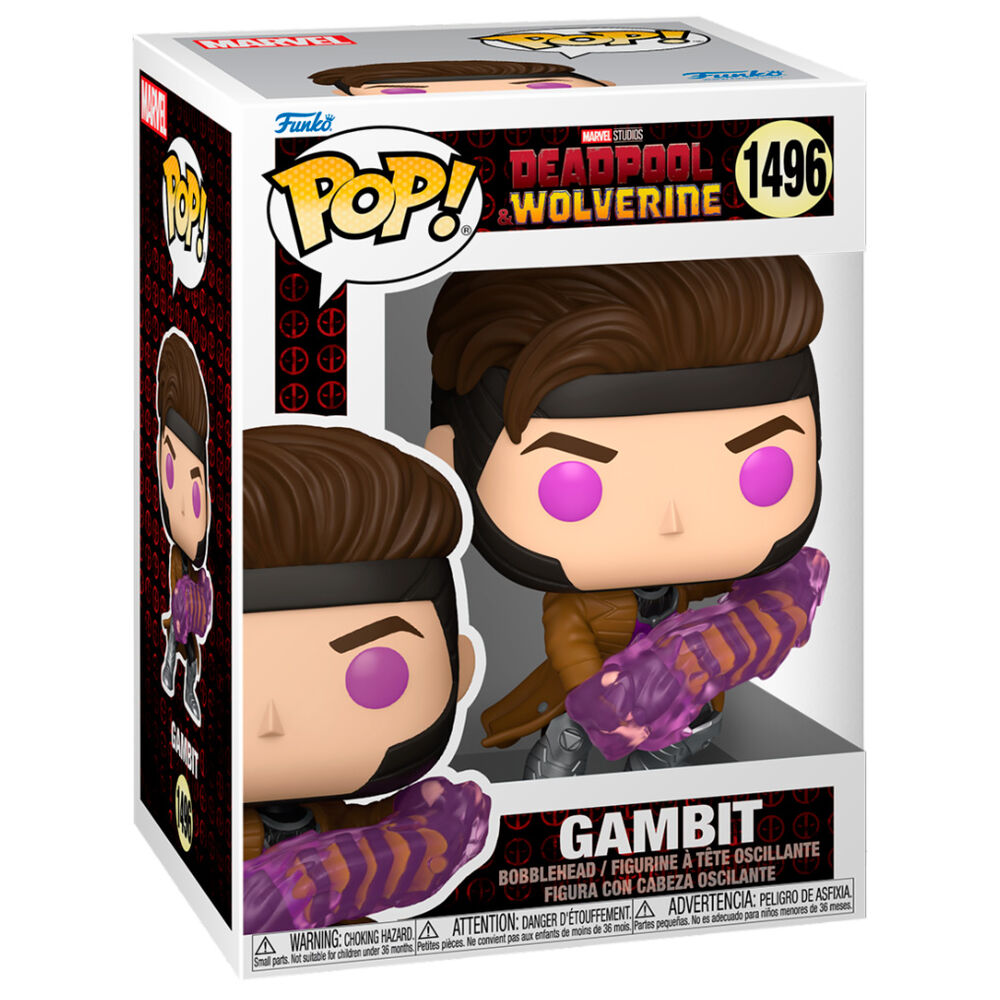 Figura Funko POP! de Gambit de Marvel con efecto morado y naranja - 2