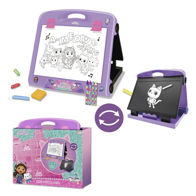 Set de papelería portátil de Gabby's Dollhouse con pizarra y lápices de colores