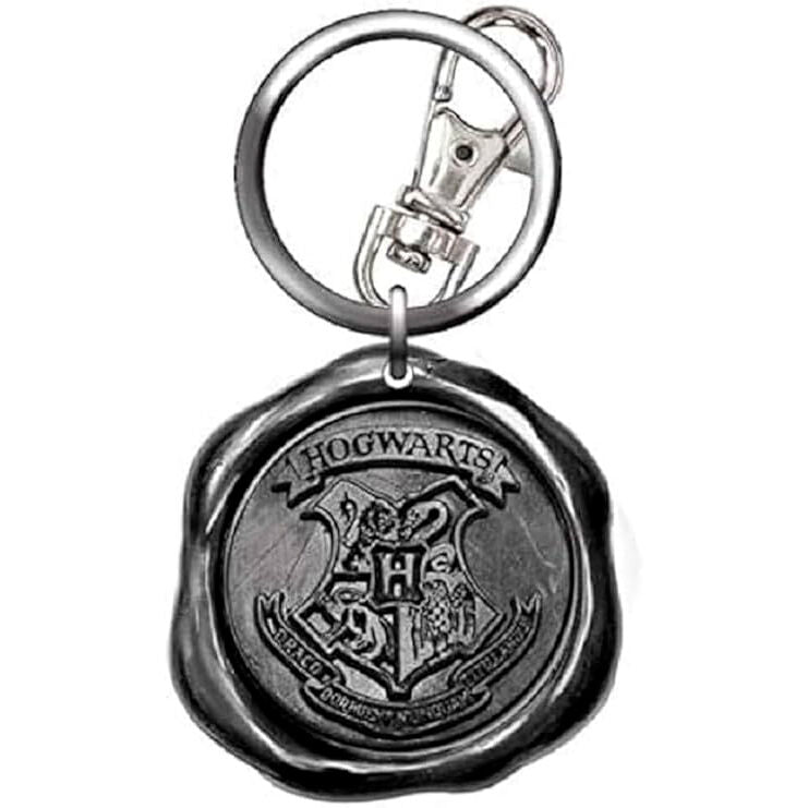 Llavero metálico con el escudo de Hogwarts de Harry Potter