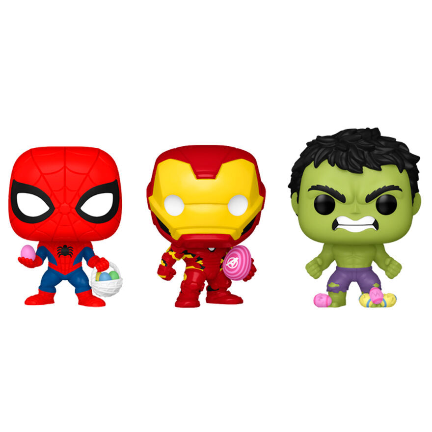 Blíster Funko Pocket POP! Marvel con Spider-Man, Hulk e Iron Man de Pascua - 2
