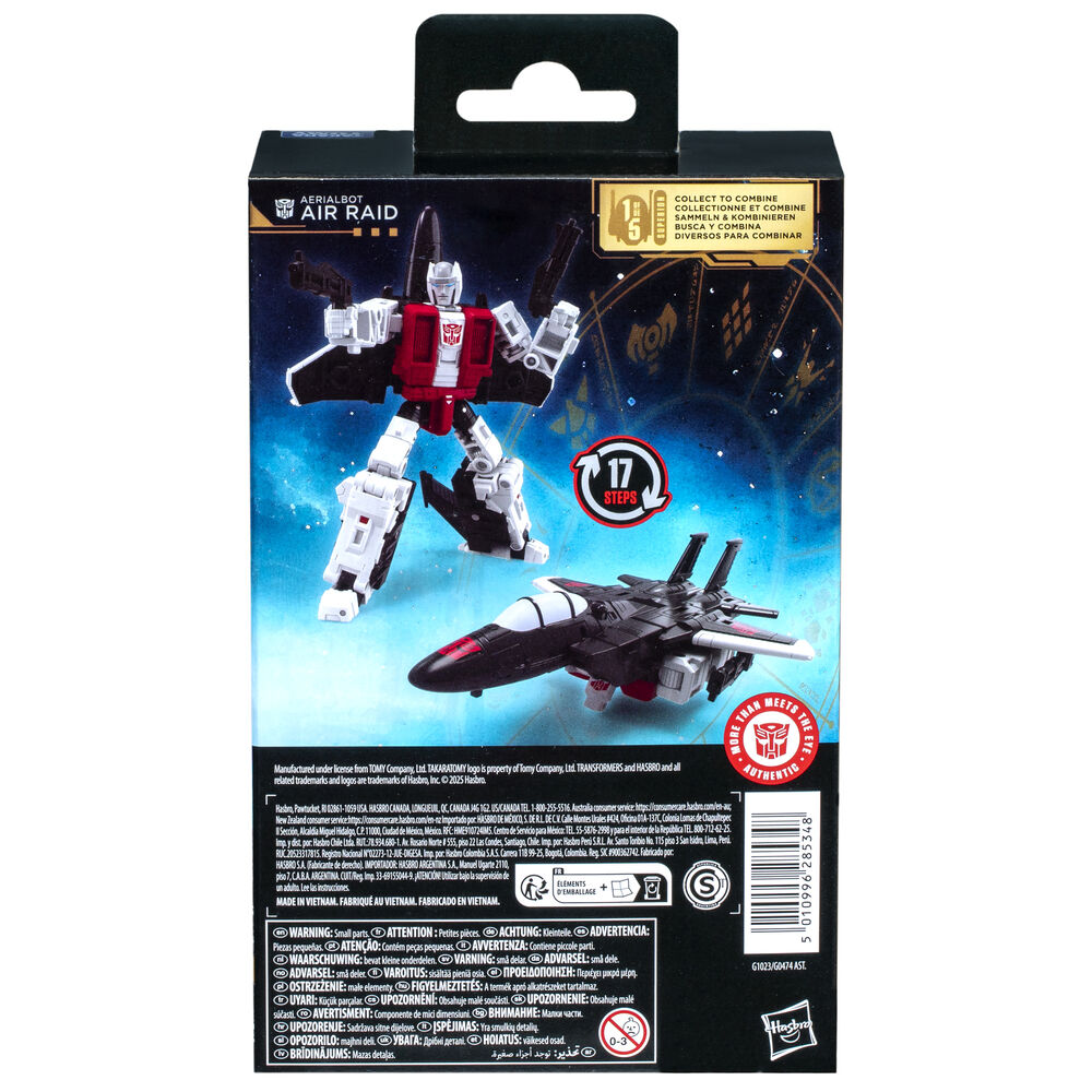 Figura Transformers Air Raid en modo robot rojo, blanco y negro - 5