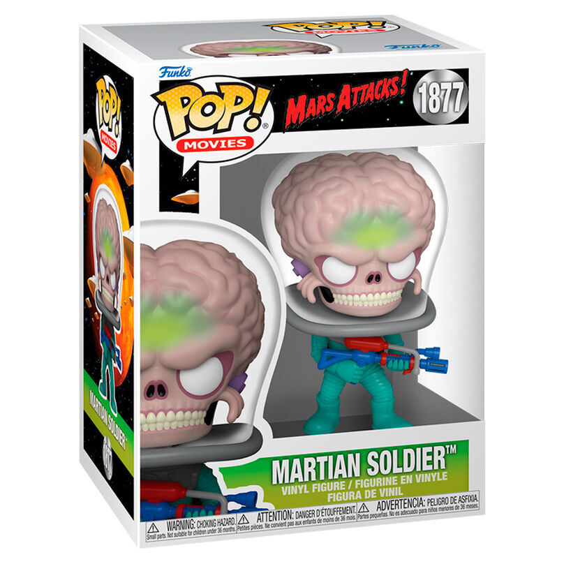 Figura Funko POP! Mars Attacks Martian Soldier con uniforme turquesa y arma futurista - 2