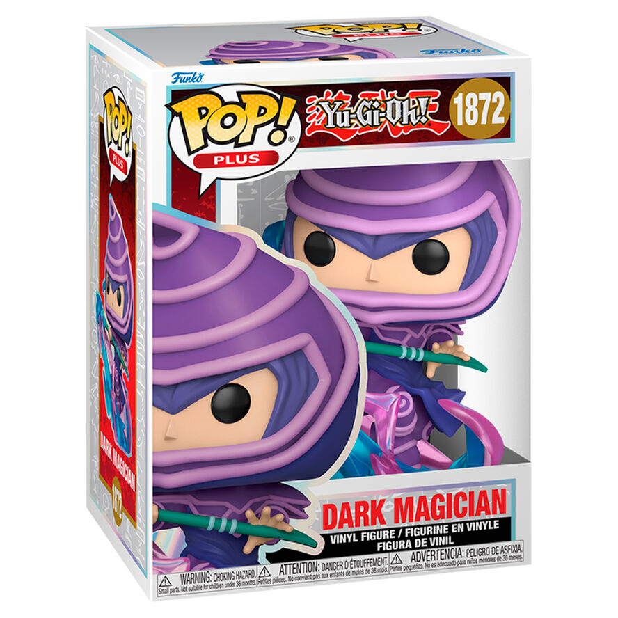 Figura Funko POP! de Dark Magician de Yu-Gi-Oh! con bastón y efecto azul y rosa - 2