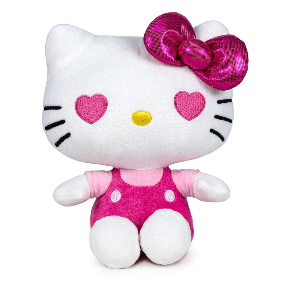 Peluche Hello Kitty 50th Anniversary de 58 cm con lazo rosa brillante