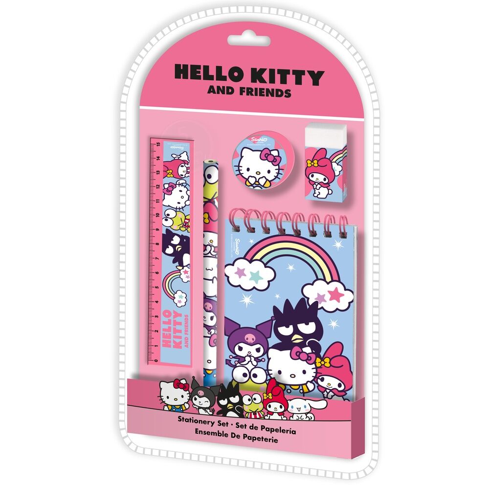 Set de papelería Hello Kitty and Friends de 5 piezas
