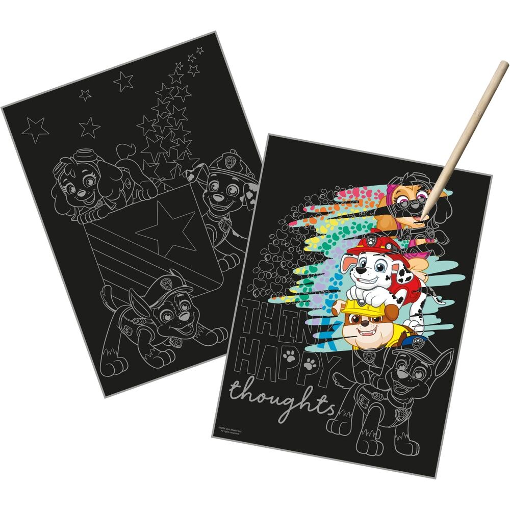 Set Scratch Art Paw Patrol con dos imágenes y lápiz de madera - 2