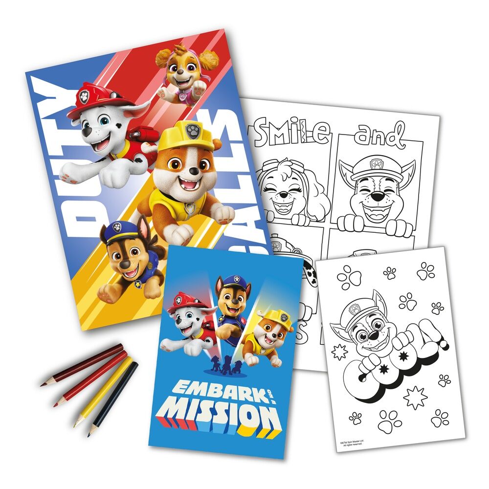 Set para colorear Paw Patrol con cuadernos y lápices de color - 2