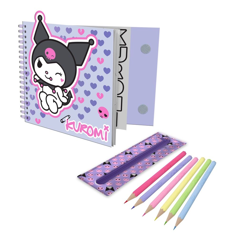Set para colorear Kuromi Hello Kitty en tonos lila y rosa - 2