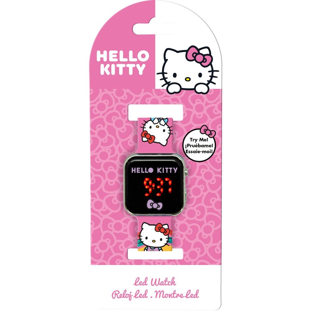 Reloj LED rosa de Hello Kitty and Friends con correa decorada - 2