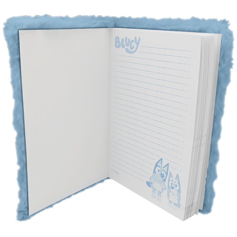 Cuaderno de peluche azul de Bluey con Bluey y Bingo - 2