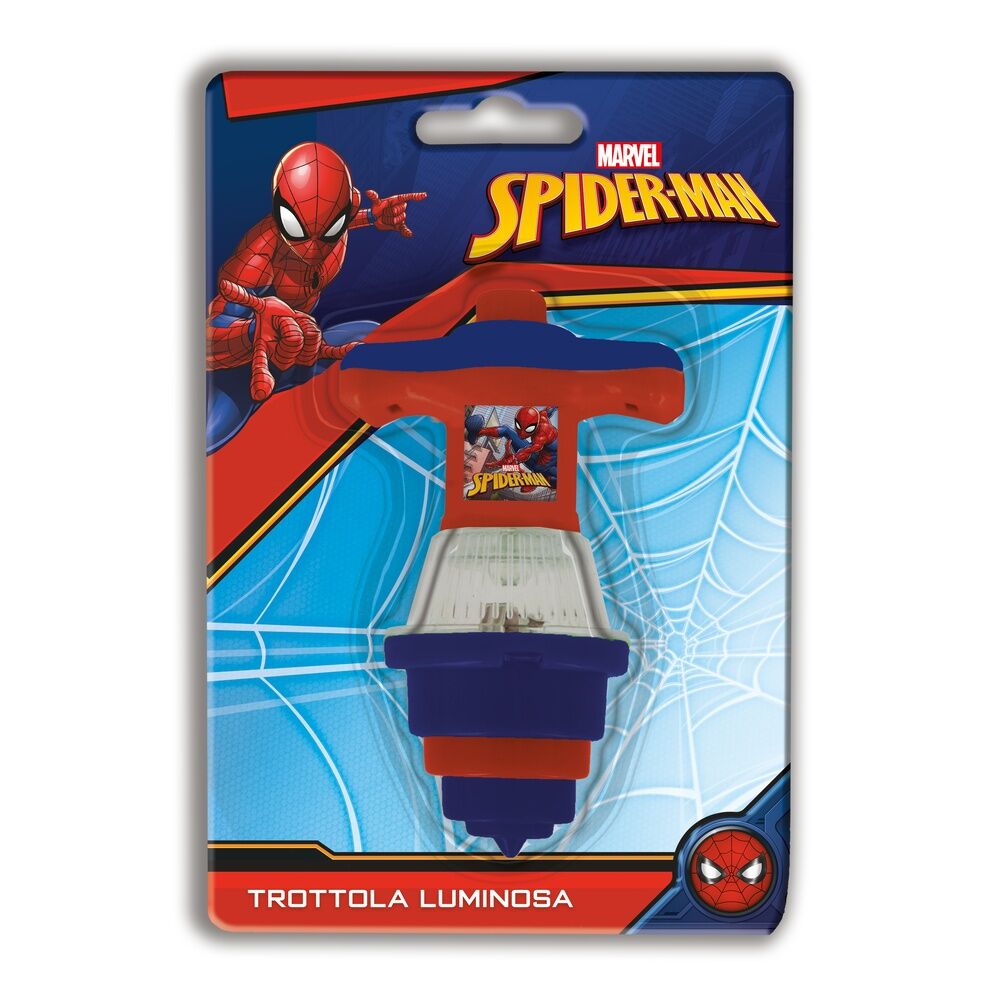 Peonza luminosa de Spider-Man Marvel en rojo y azul