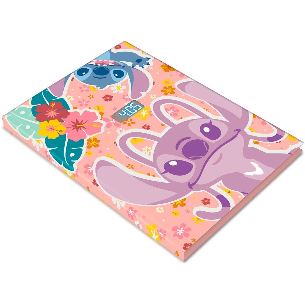 Cuaderno Stitch Disney rosa con reloj LED y estampado floral - 3