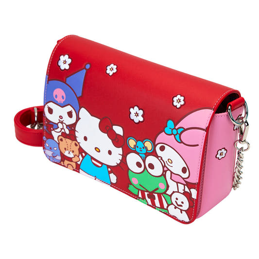 Bolso bandolera rojo y rosa de Hello Kitty and Friends Loungefly - 4