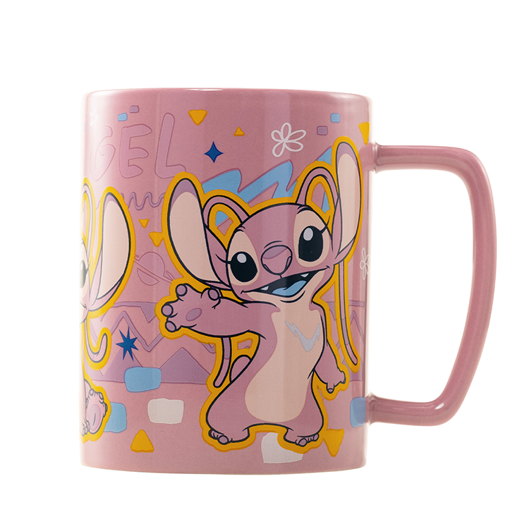 Taza rosa de Angel Disney con funda de peluche - 6