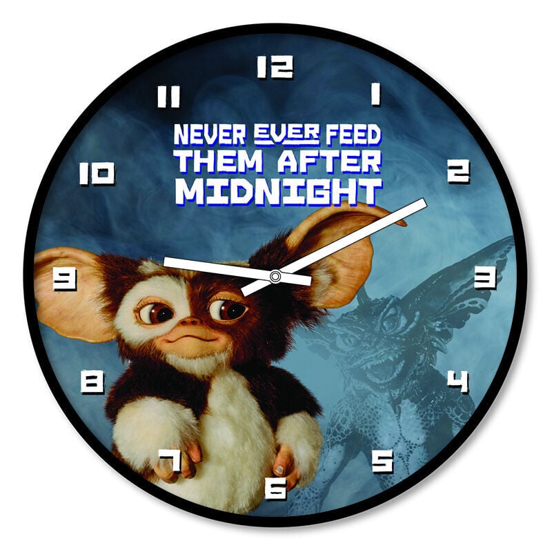 Reloj de pared Gremlins con Gizmo y un gremlin