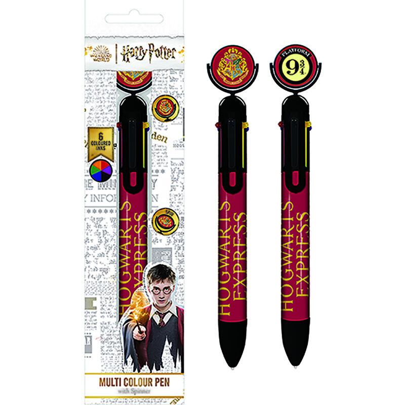 Bolígrafo multicolor Harry Potter con topper giratorio