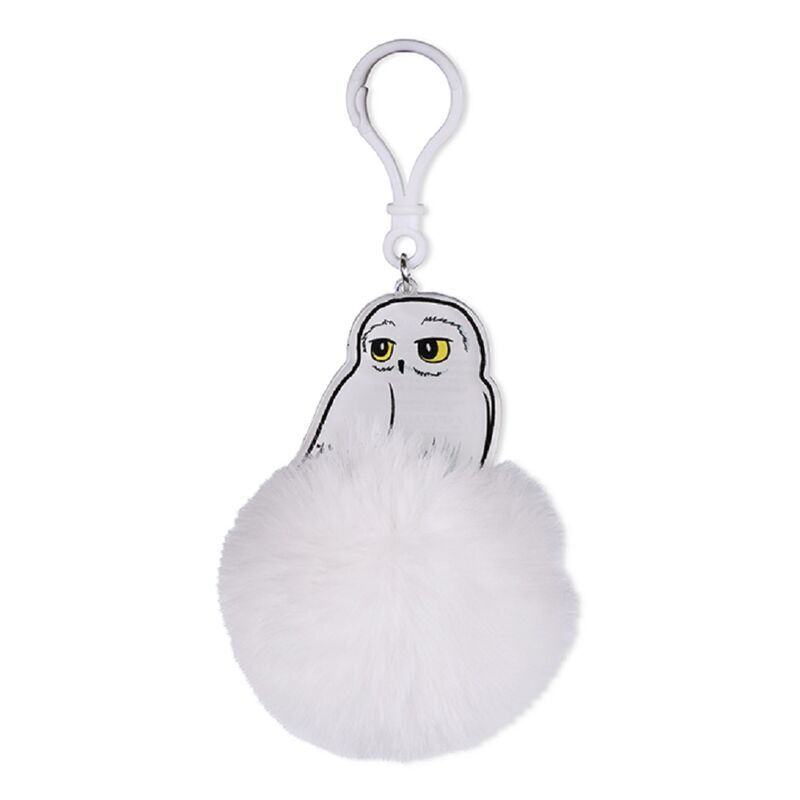 Llavero de Hedwig de Harry Potter con pompón blanco