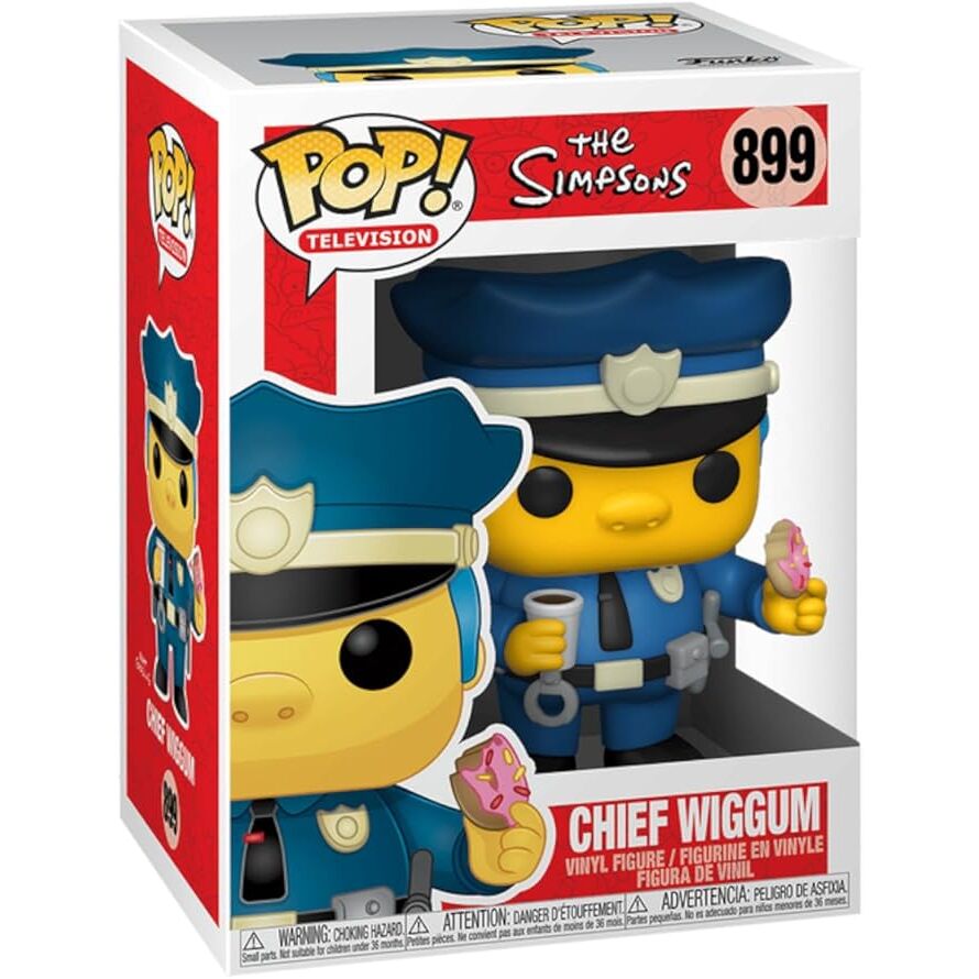 Figura Funko POP! de Chief Wiggum de Los Simpsons con uniforme policial, taza y donut - 2