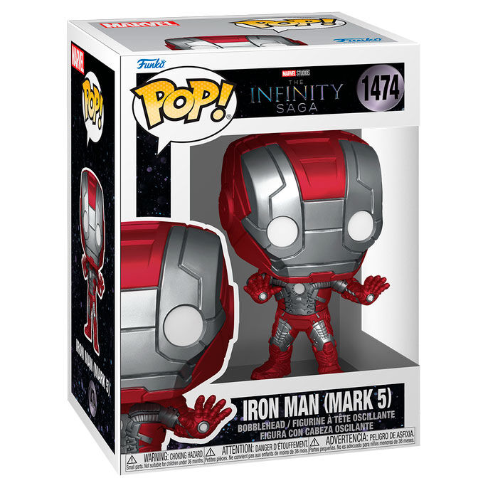Figura Funko POP! Iron Man Mark 5 en rojo y plateado - 2